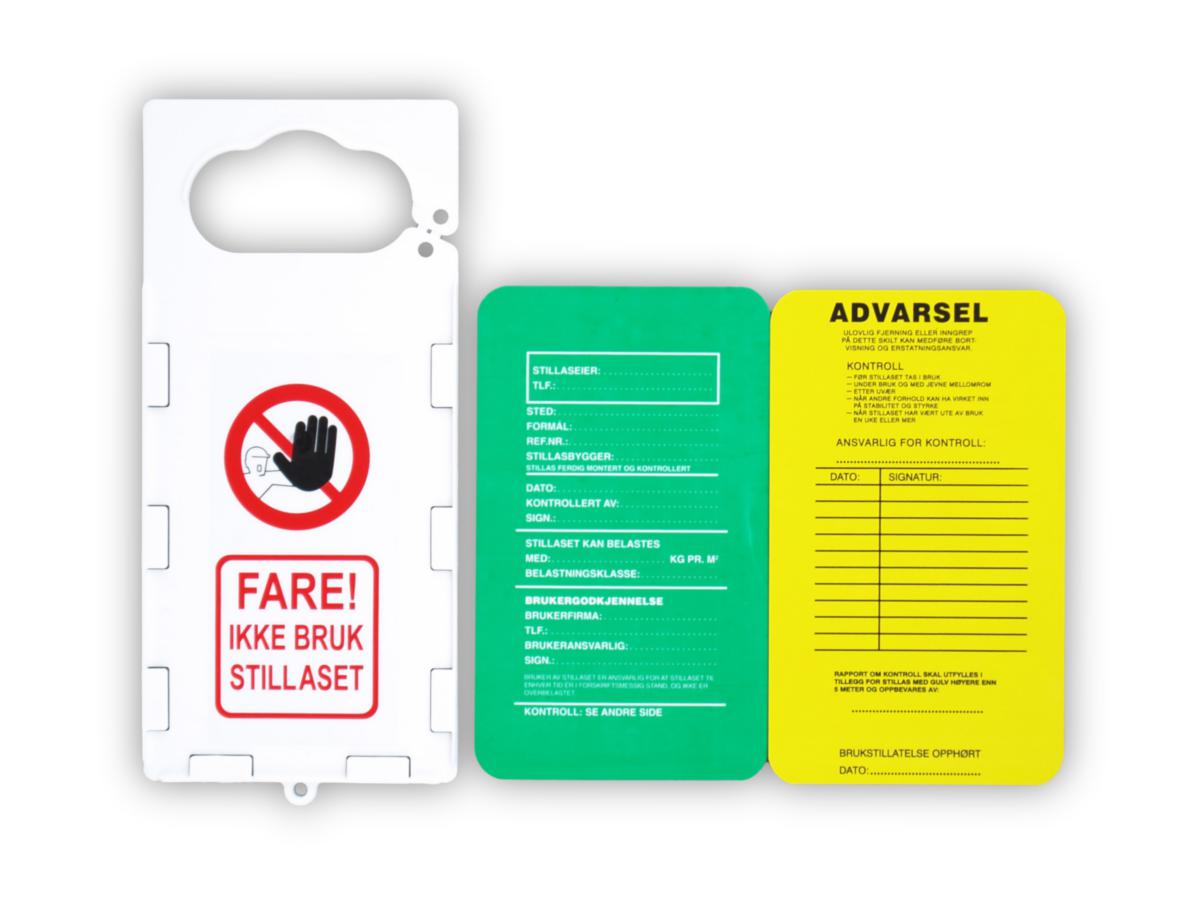 Stillasskilt med ramme - Skilt Stillas med ramme 160x340mm