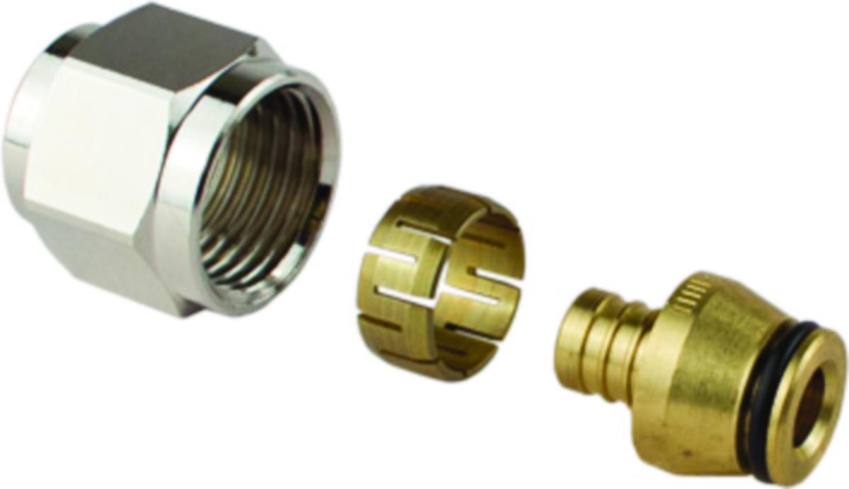 Koblingssett FPL-X forkrommet PEX DR, Uponor - 12 x 1.7-G1/2"kobl.sett PEX DR Uponor forn.