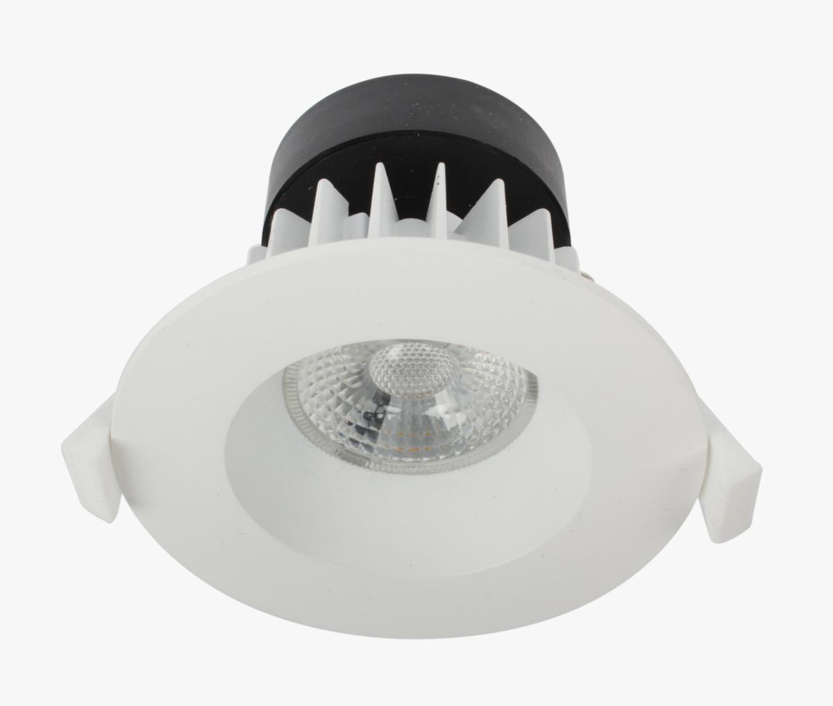 Downlight Unilamp IsoCob - IsoCob 10W LED M. Hvit IP44 int. driver - rett i isol