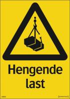 Skilt Systemtext "Hengende last"