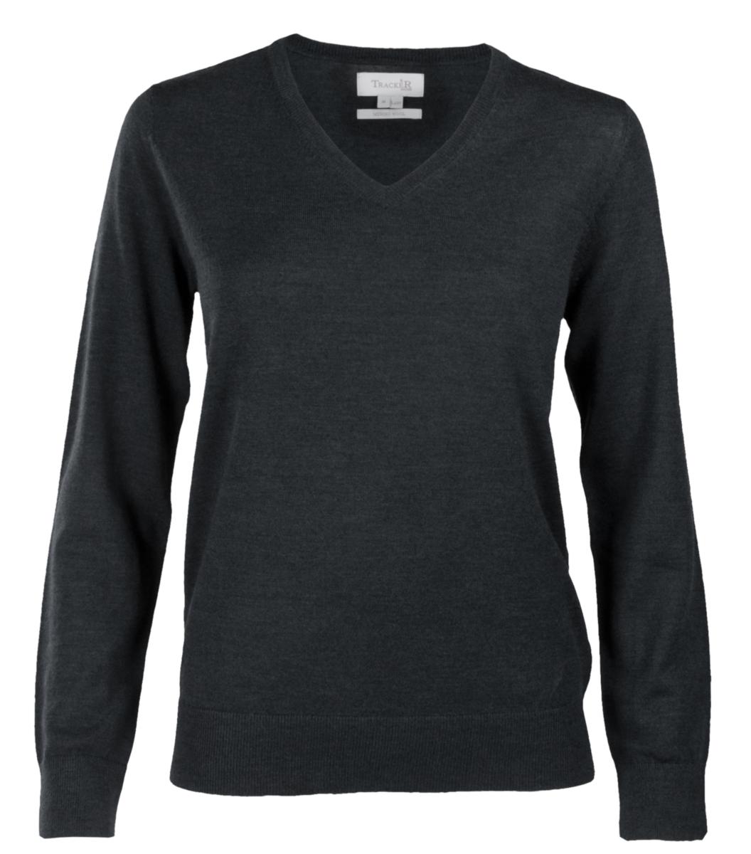Ullgenser V-hals dame Tracker Merino - Ullgenser V-hals dame Tracker Merino ull koksgrå str XS