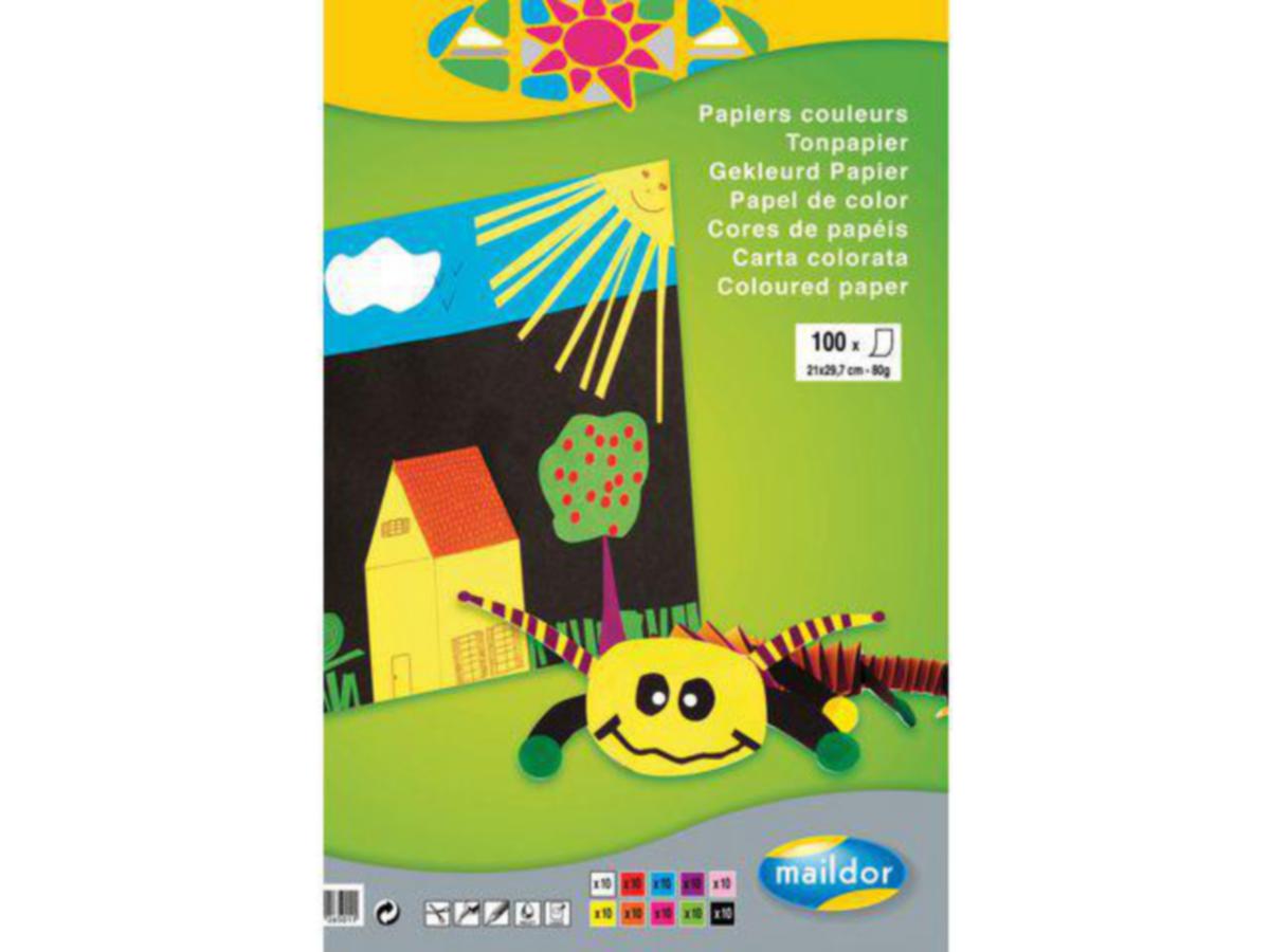 Fargeblokk Maildor A4 - Fargeblokk A4 100 Blad Maildor 80g 10 Farger