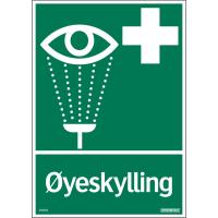 Skilt Systemtext "Øyeskylling"